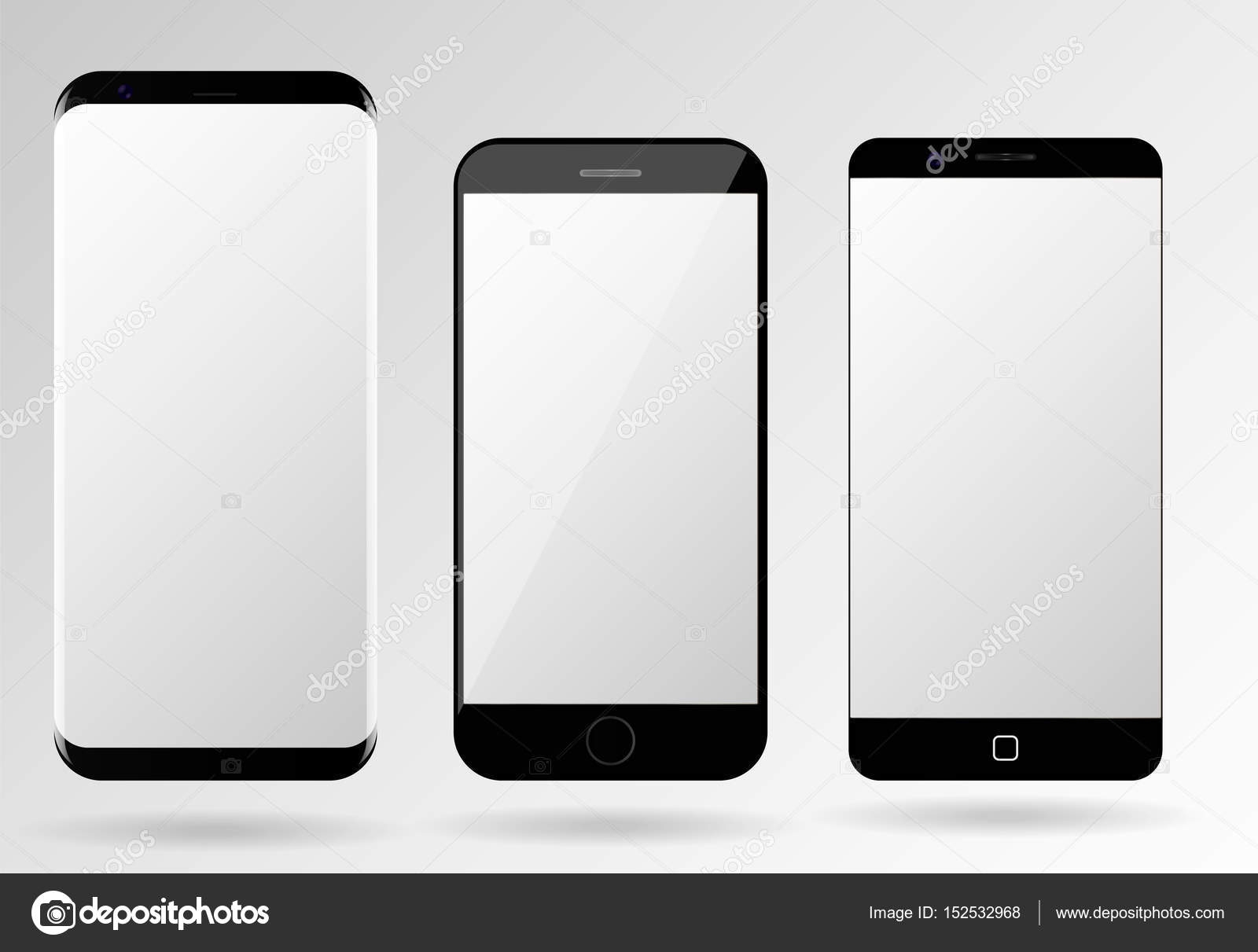 Smartphone Mockup Blank Mobile Phone Template Stock Vector By DeziDezi 152532968