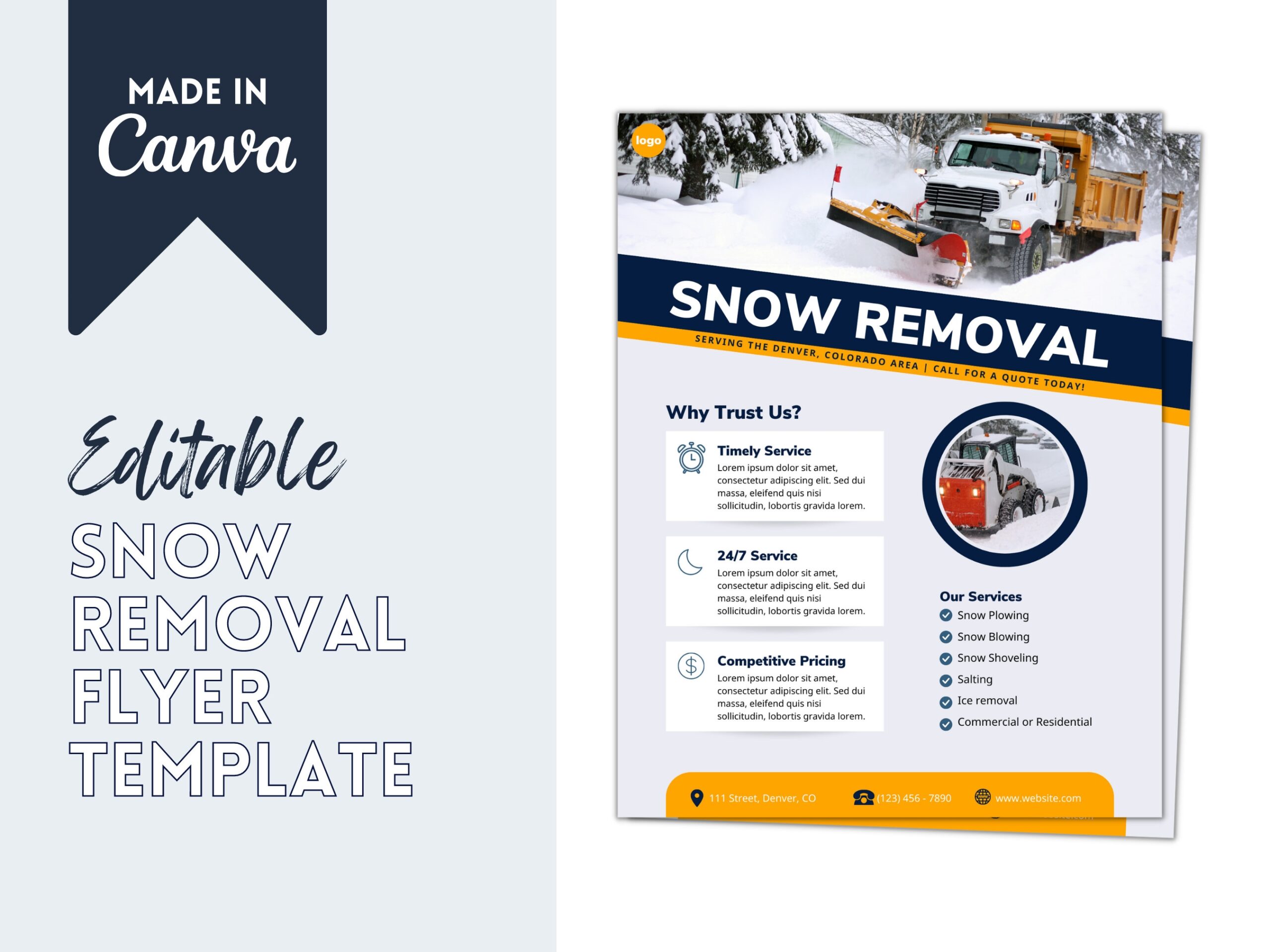 Snow Removal Business Cards Etsy Canada
