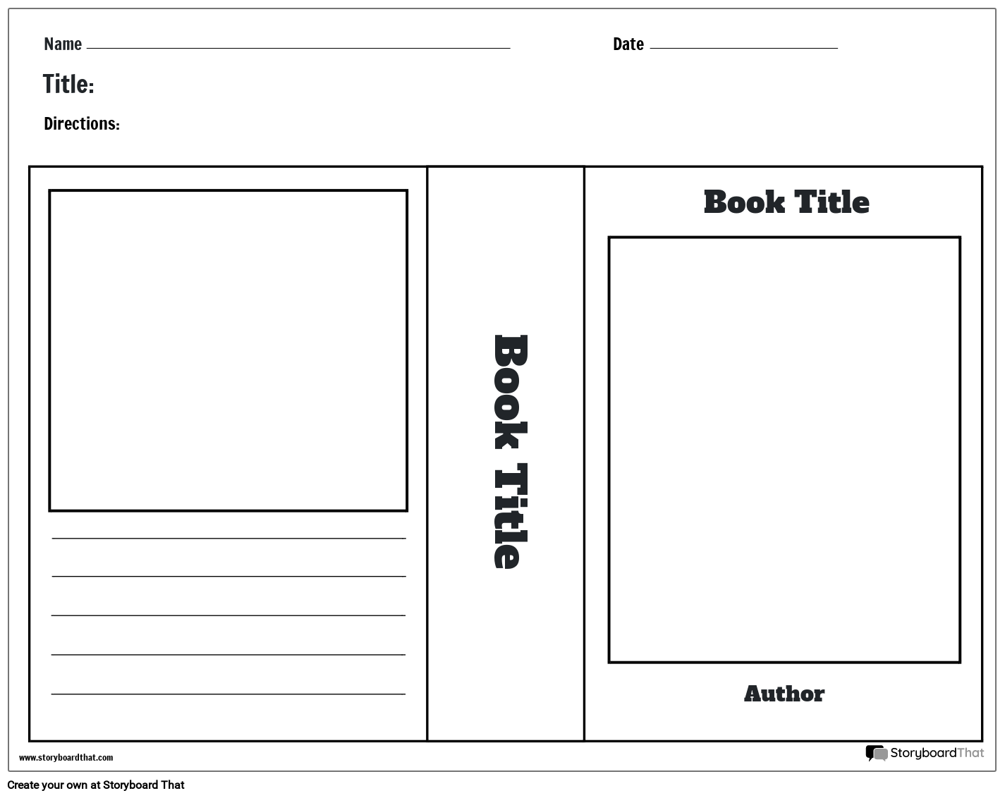 Storyboard That Free Book Cover Templates For 2025