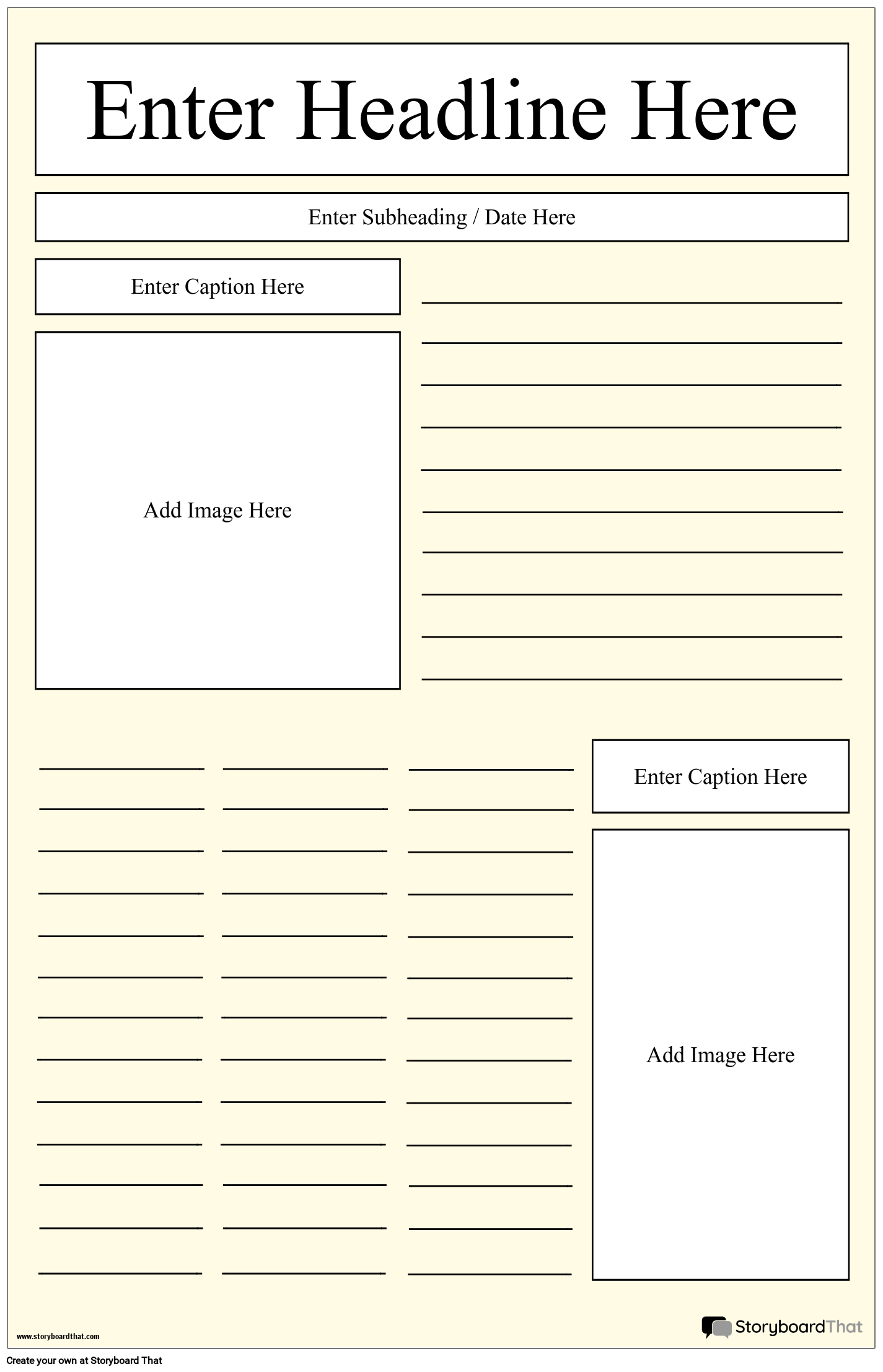 Printable Blank Newspaper Template