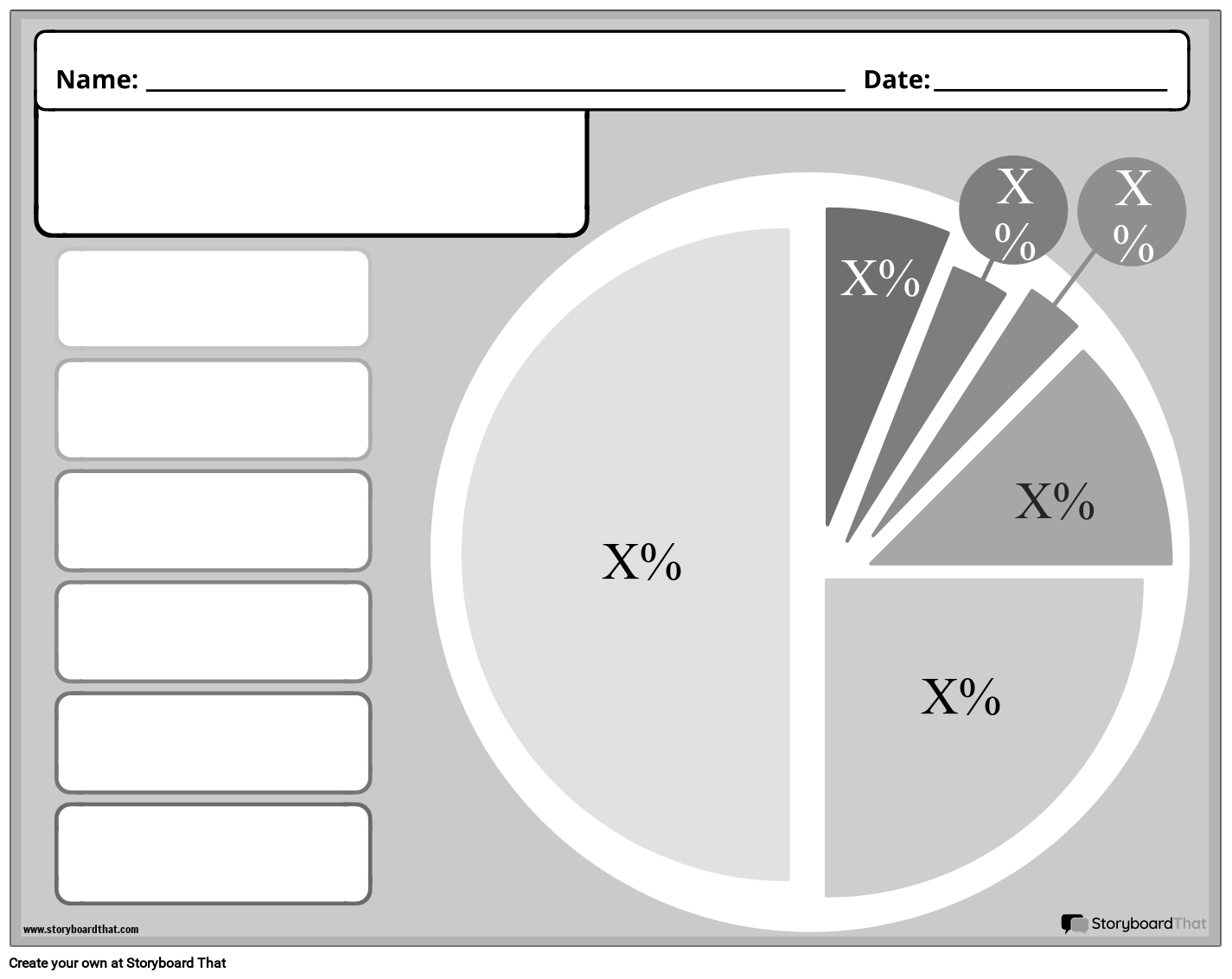 Blank Printable Pie Graph Worksheets