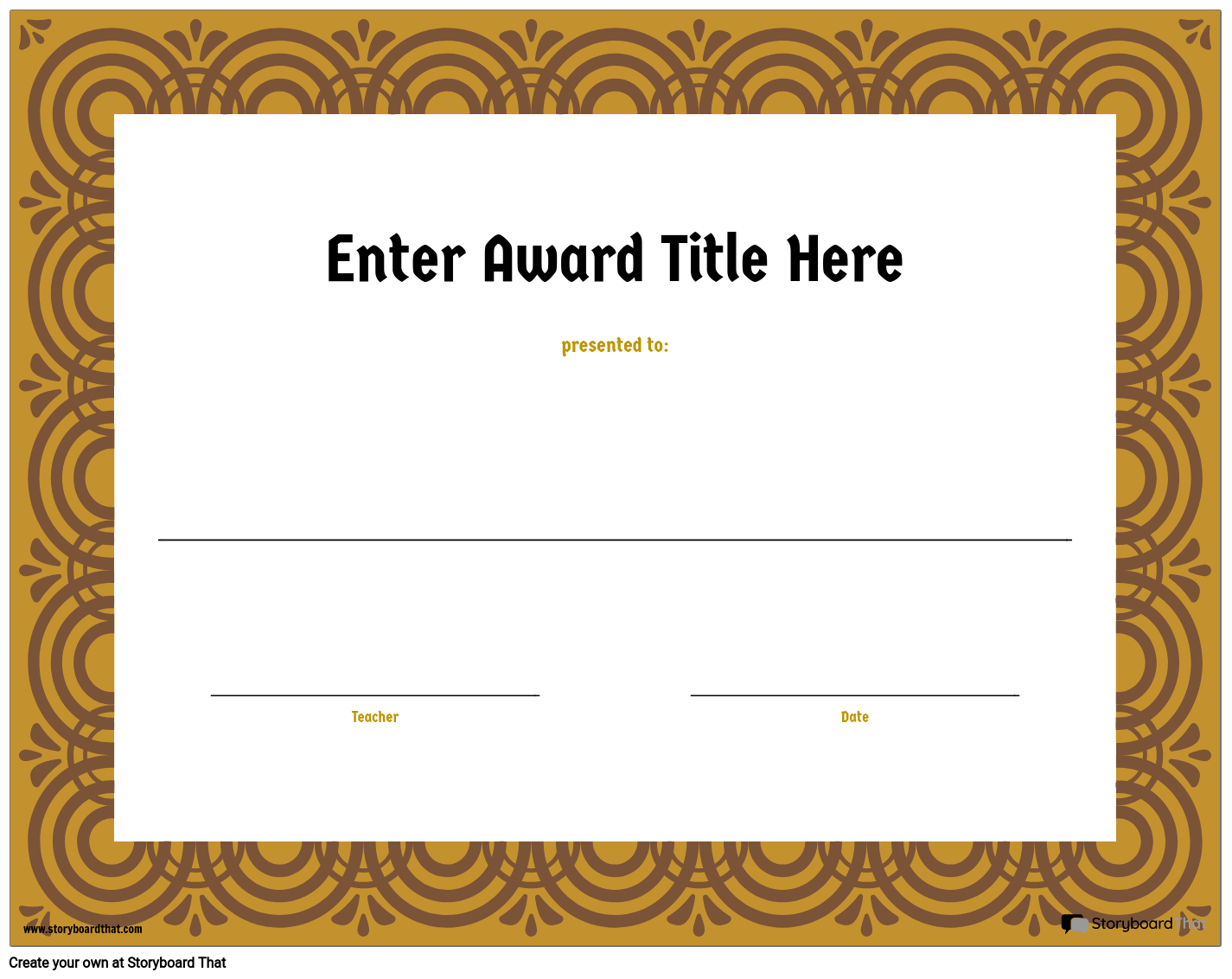Free Printable Blank Award Certificate Templates