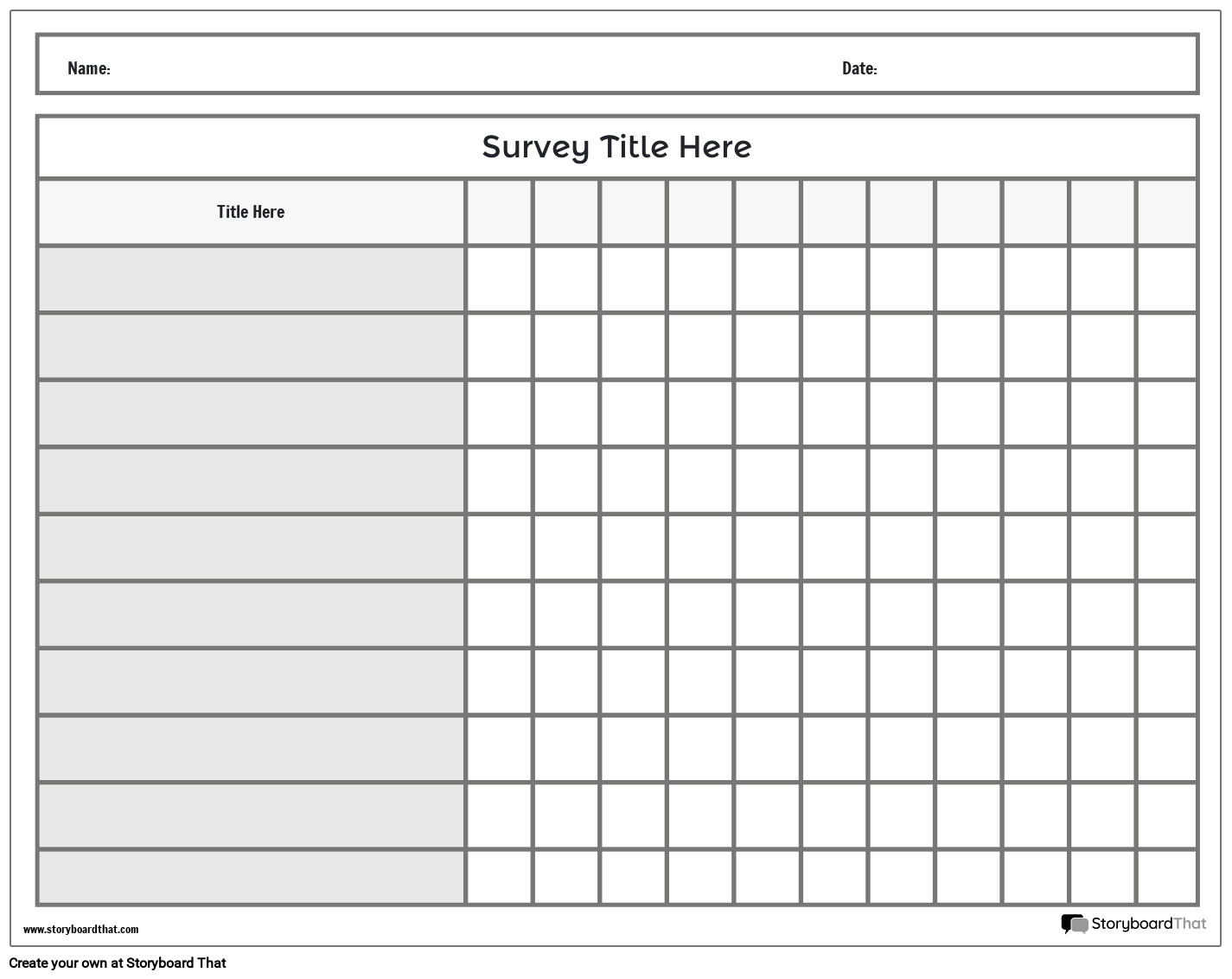 Storyboard That Free Survey Maker Templates