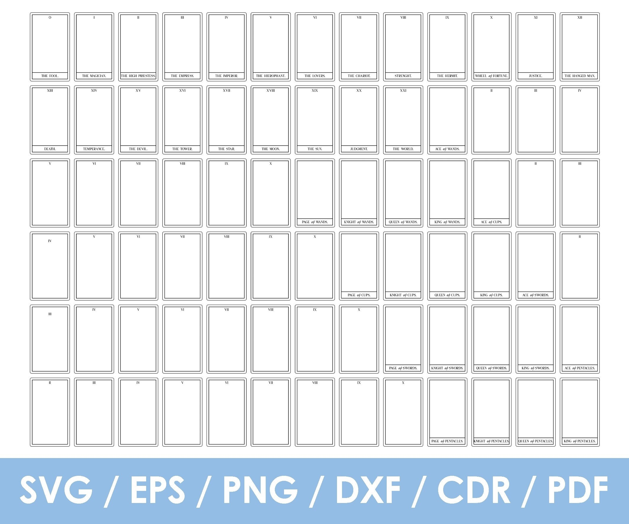 Printable Blank Tarot Card Template
