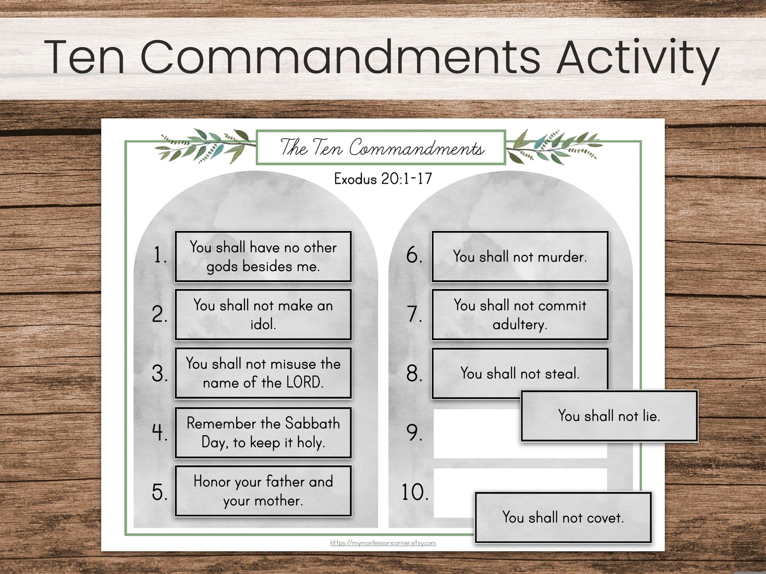 Printable Blank Ten Commandments Template