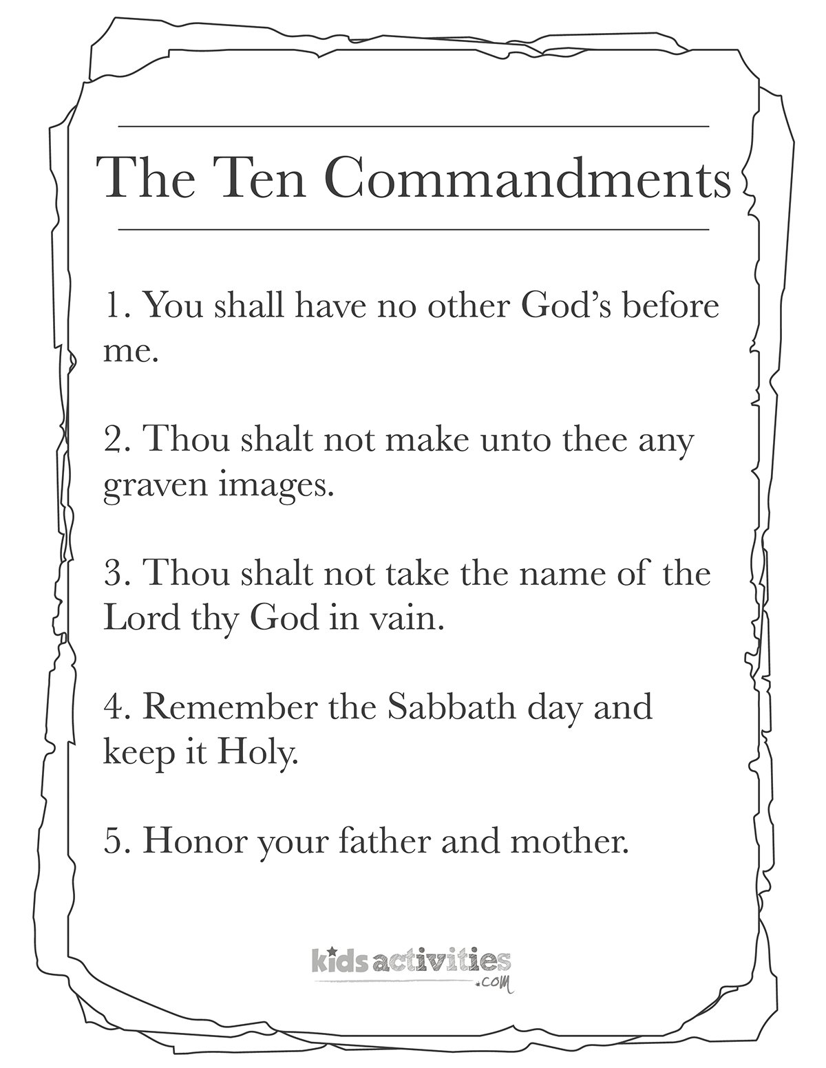 Ten Commandments Printable Kids Activities Blog