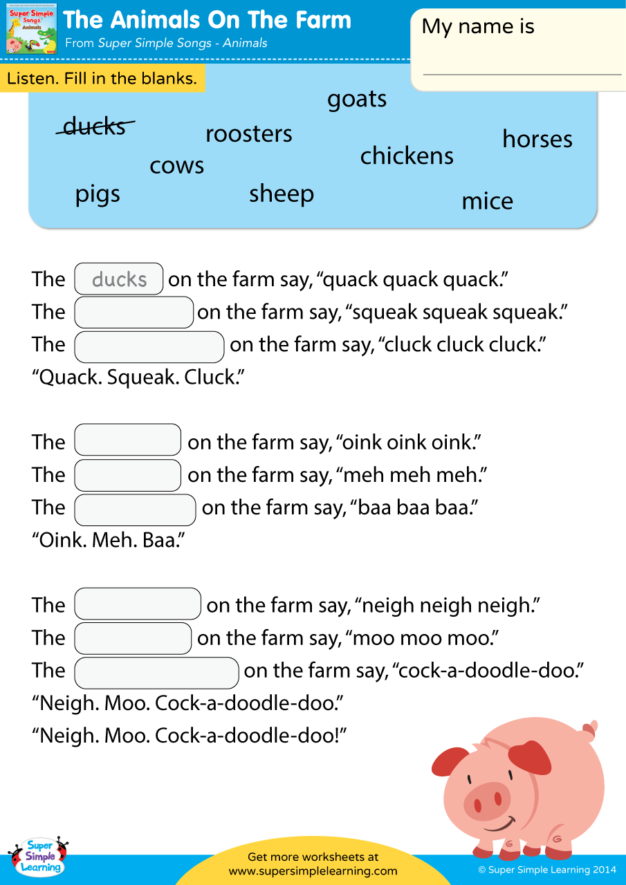 Printable Fill In The Blank Worksheets