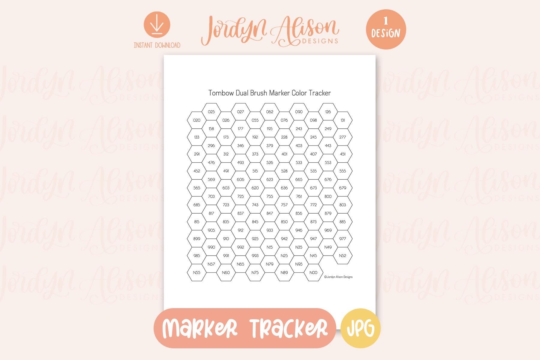 Printable Blank Tombow Color Chart