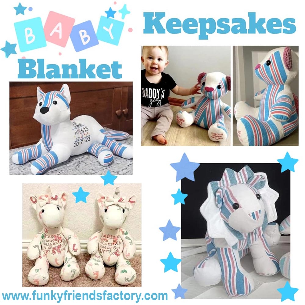 Turn A Baby Receiving Blanket Into A Cute Custom Toy Keepsake Funky Friends Factory