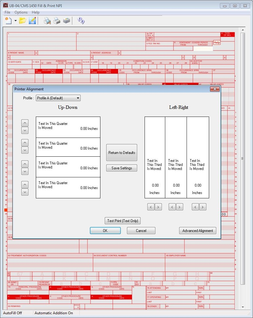 UB 04 CMS 1450 Fill Print Medical Insurance Form Software