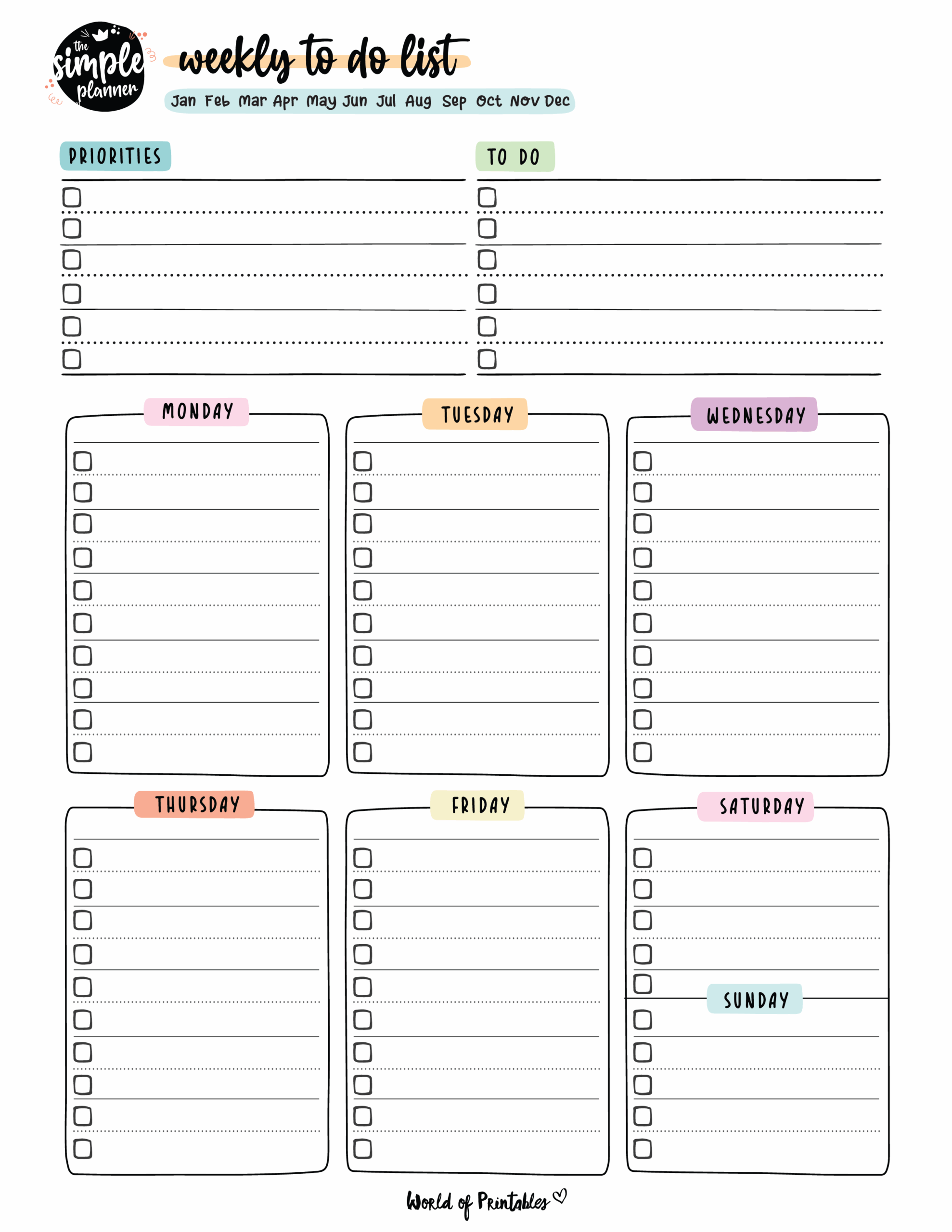 Printable Things To Do Blank Calendar
